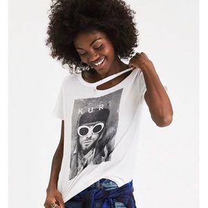 AEO Kurt Cobain Distressed tee